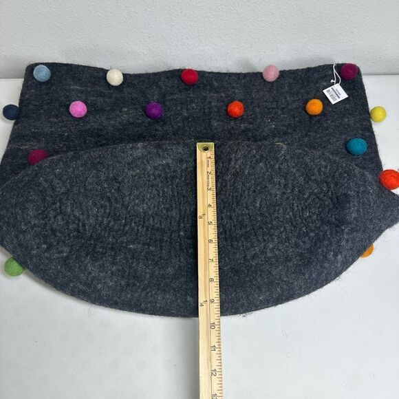 Rare Wool Felt Big Basket Gray Made In Nepal New Zélande Wool - Picture 9 of 12